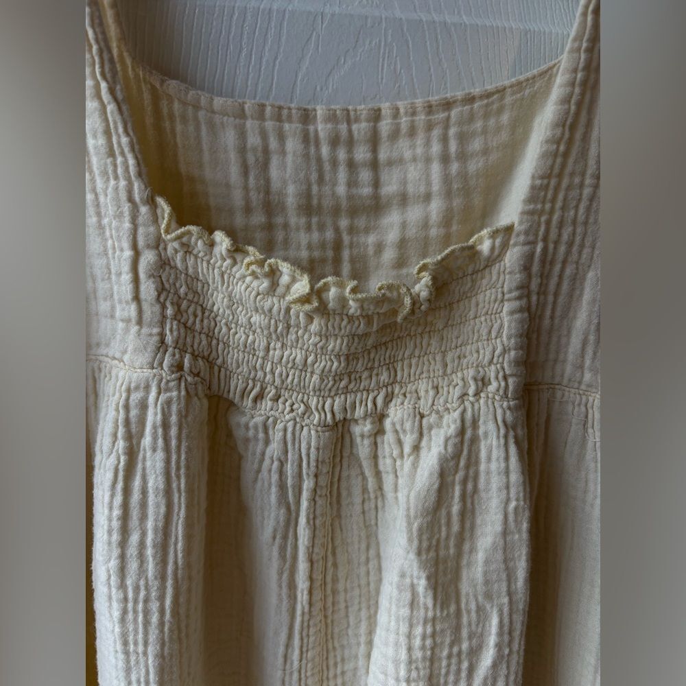 XL Stars Above Cotton Cream Gauze Pockets Dress Night Wear Gown Cottagecore - Picture 6 of 8